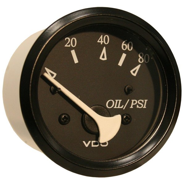 Vdo VDO Cockpit Marine Oil Pressure Gauge - 80 PSI - Black Dial/Bezel 350-11800